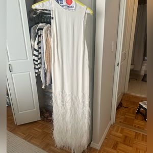 CULT GAIA white feather gown